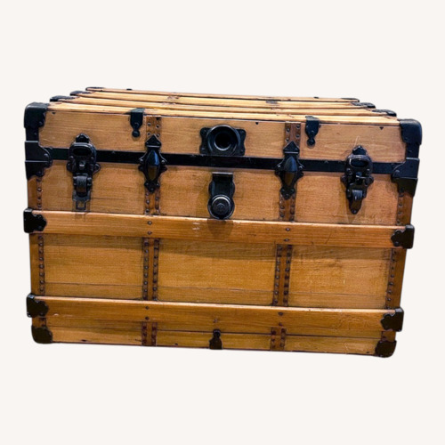 Used Vintage/Antique Light Brown Wood Chest for sale on AptDeco