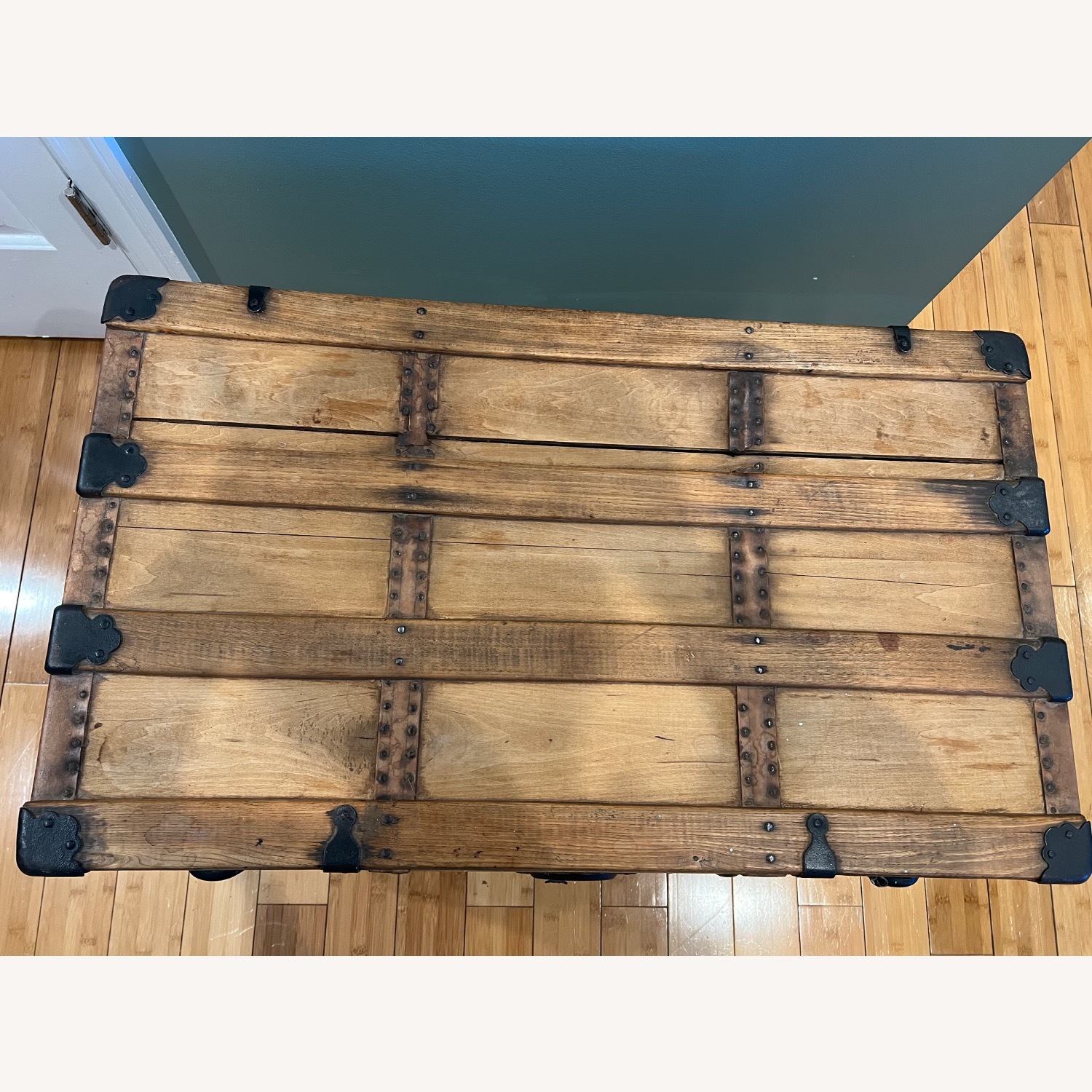 Vintage/Antique Light Brown Wood Chest - image-5