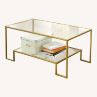 Gold Metal Glass Coffee Yable 