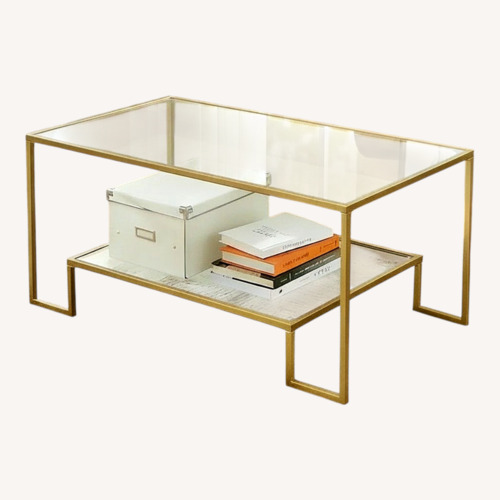 Used Gold Metal Glass Coffee Yable  for sale on AptDeco