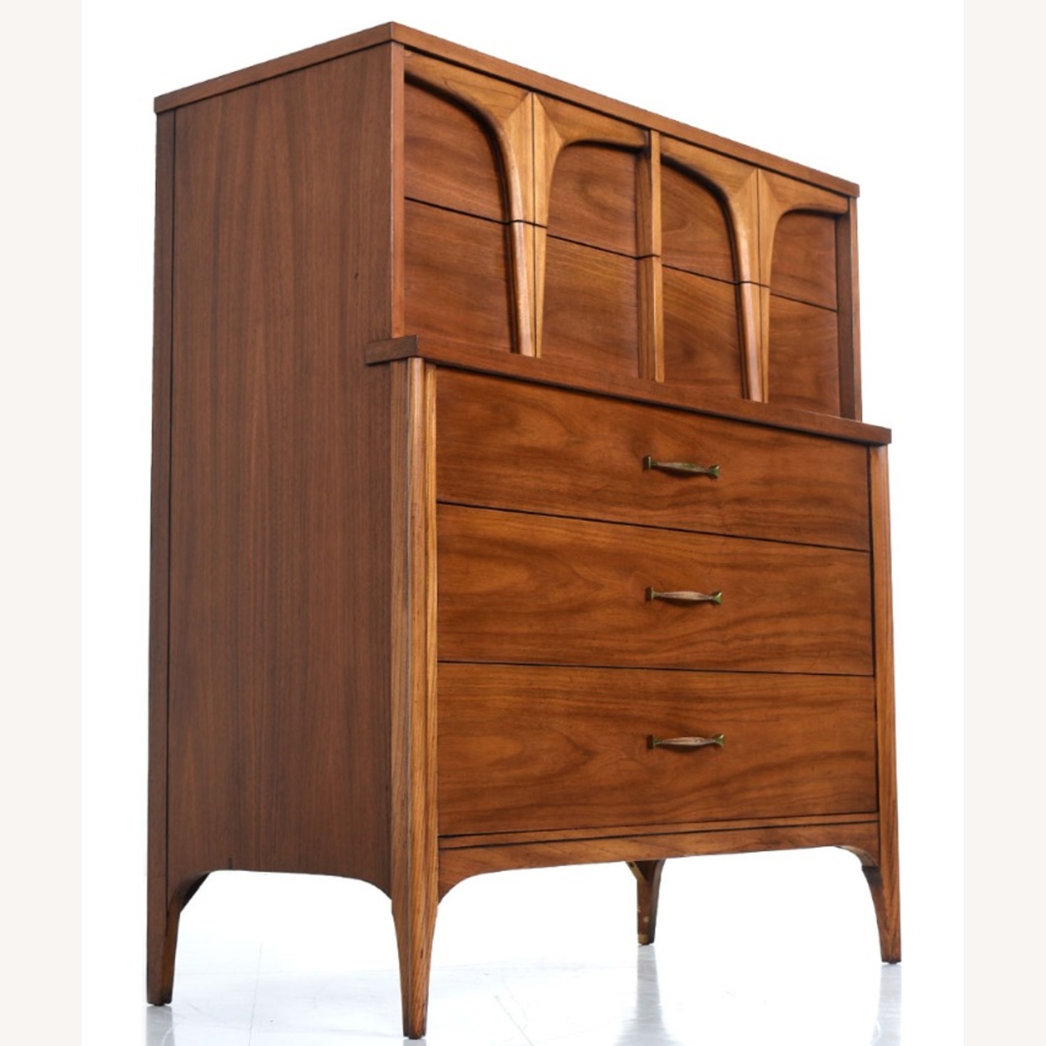 Walnut Original Mid Century Tall Dresser Highboy - image-1