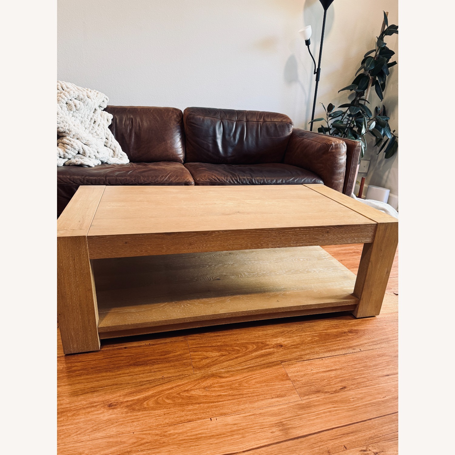 Living Spaces Natural Wood Coffee Table - image-1