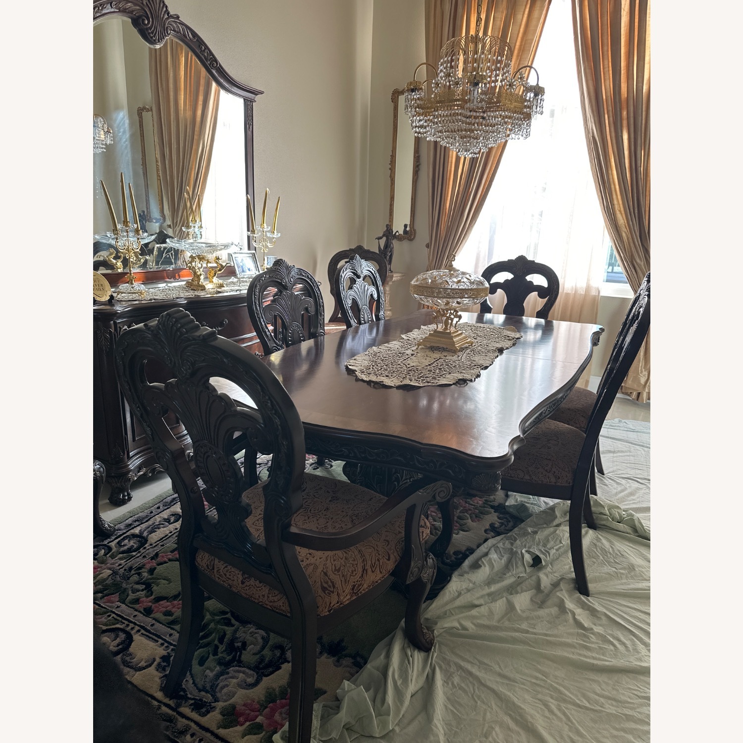 Brown Cherry Oak Wood Chair - image-5