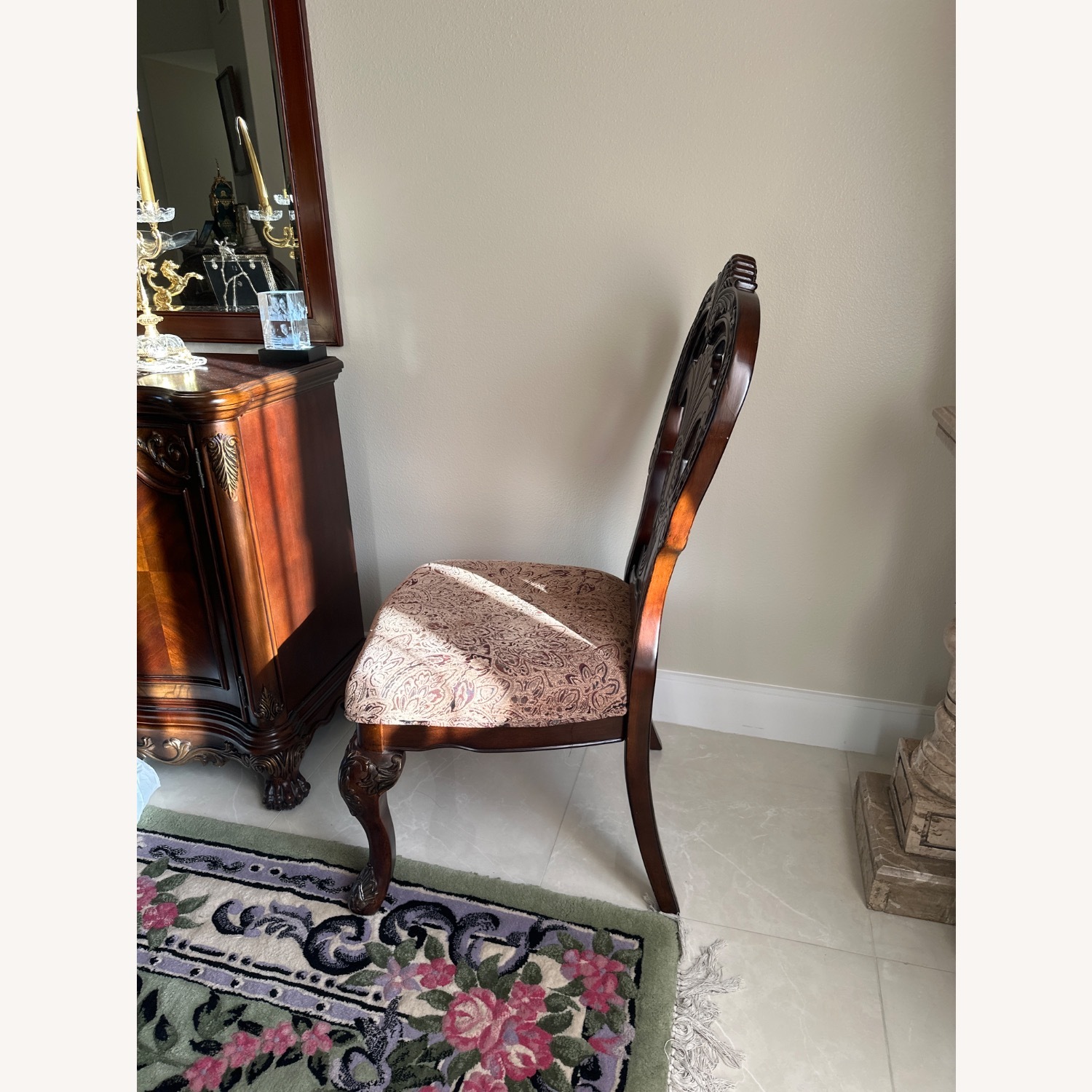 Brown Cherry Oak Wood Chair - image-4