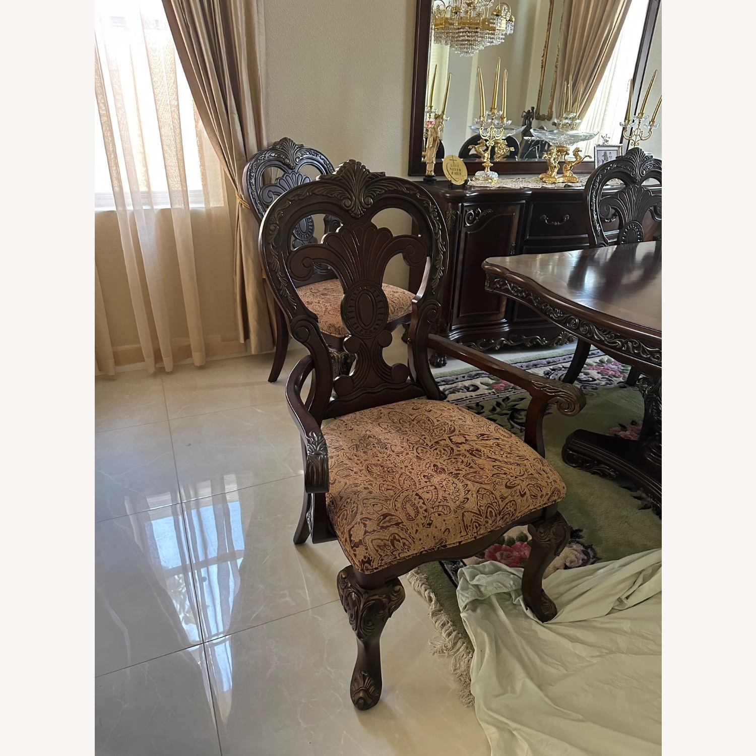 Brown Cherry Oak Wood Chair - image-1