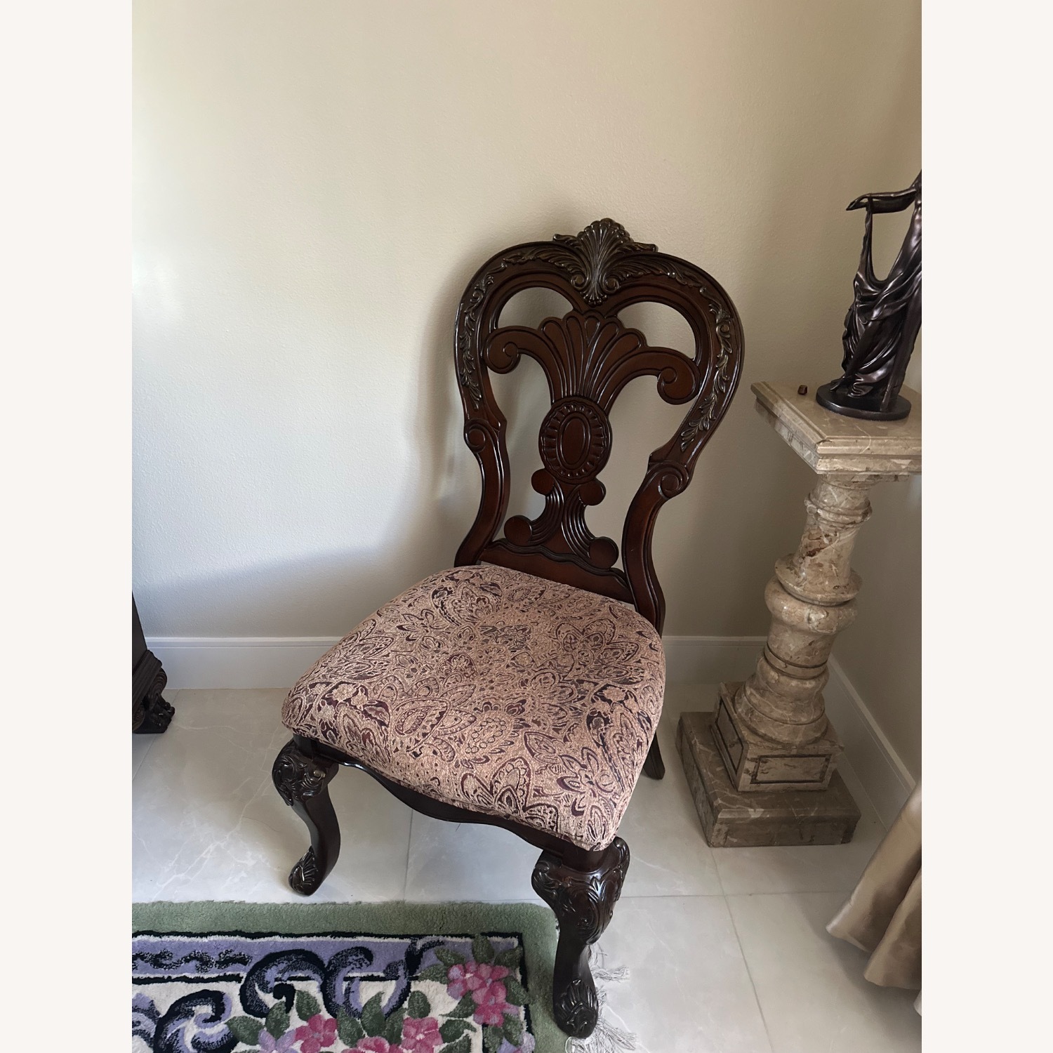 Brown Cherry Oak Wood Chair - image-2