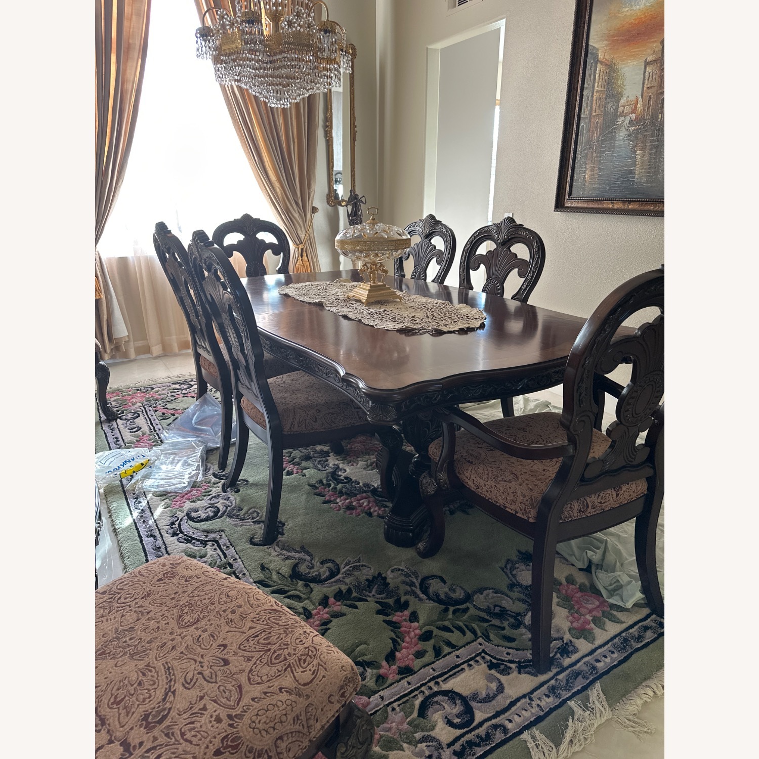 Brown Cherry Oak Wood Chair - image-6