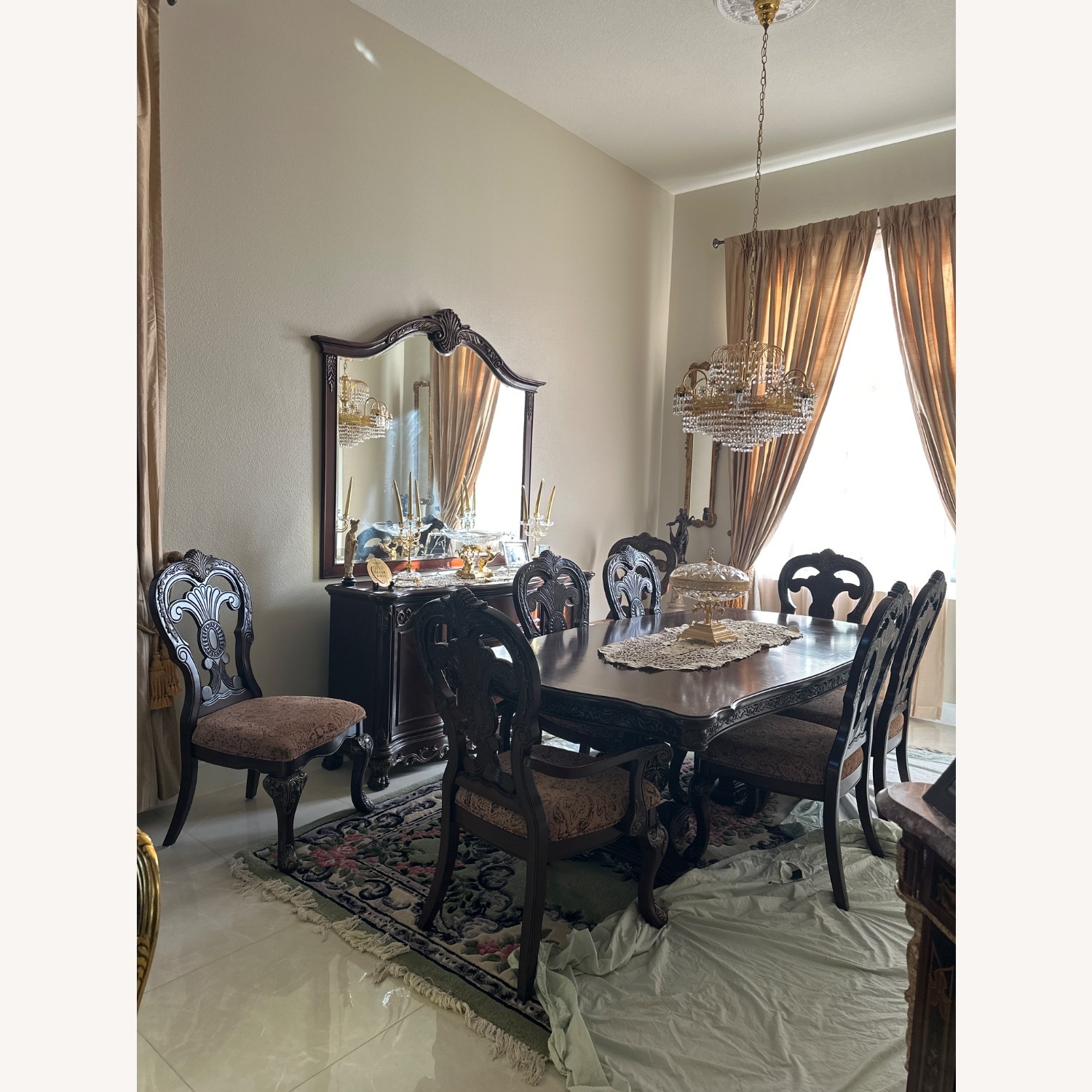 Brown Cherry Oak Wood Chair - image-8