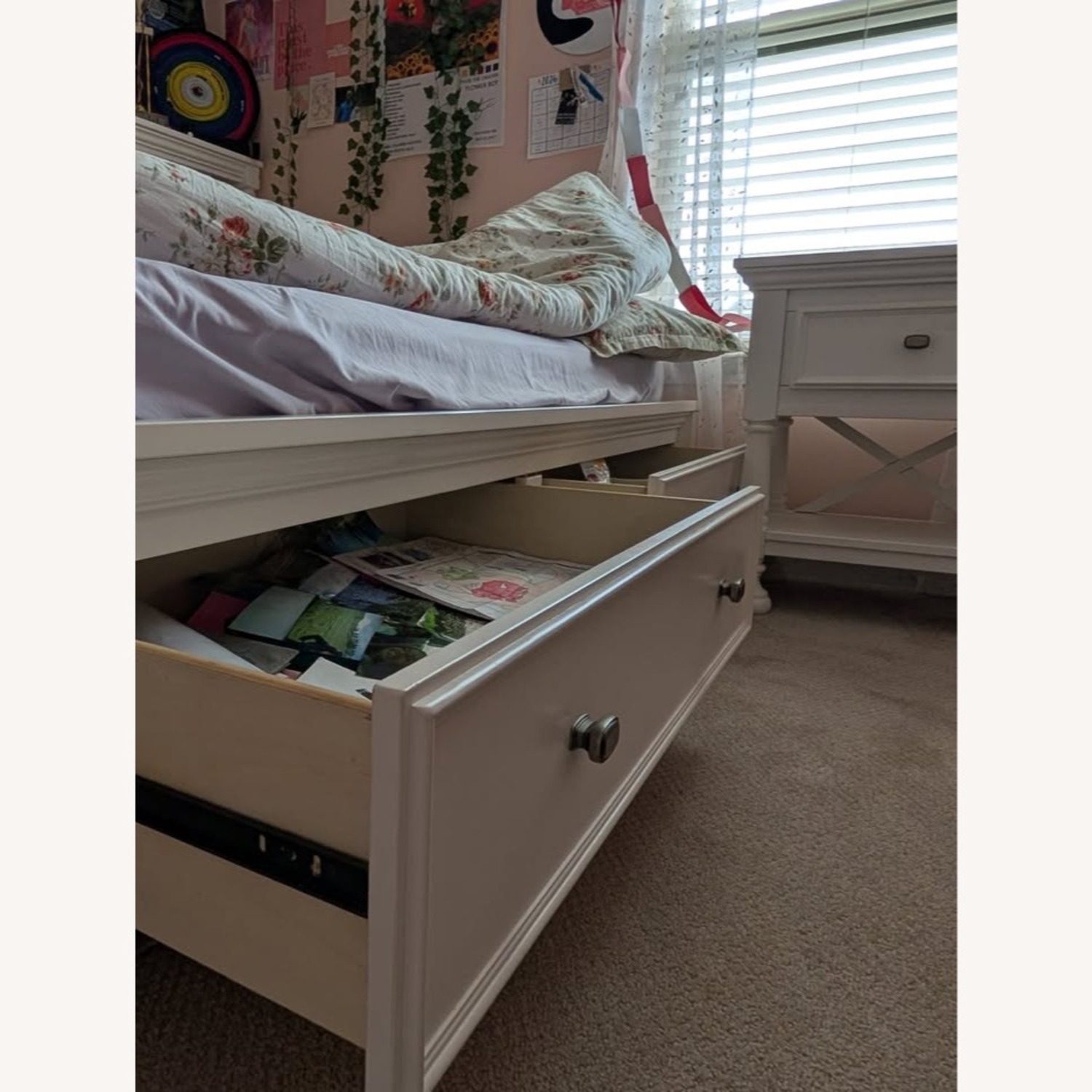 Ashley Furniture White Wood Full Bed - image-4