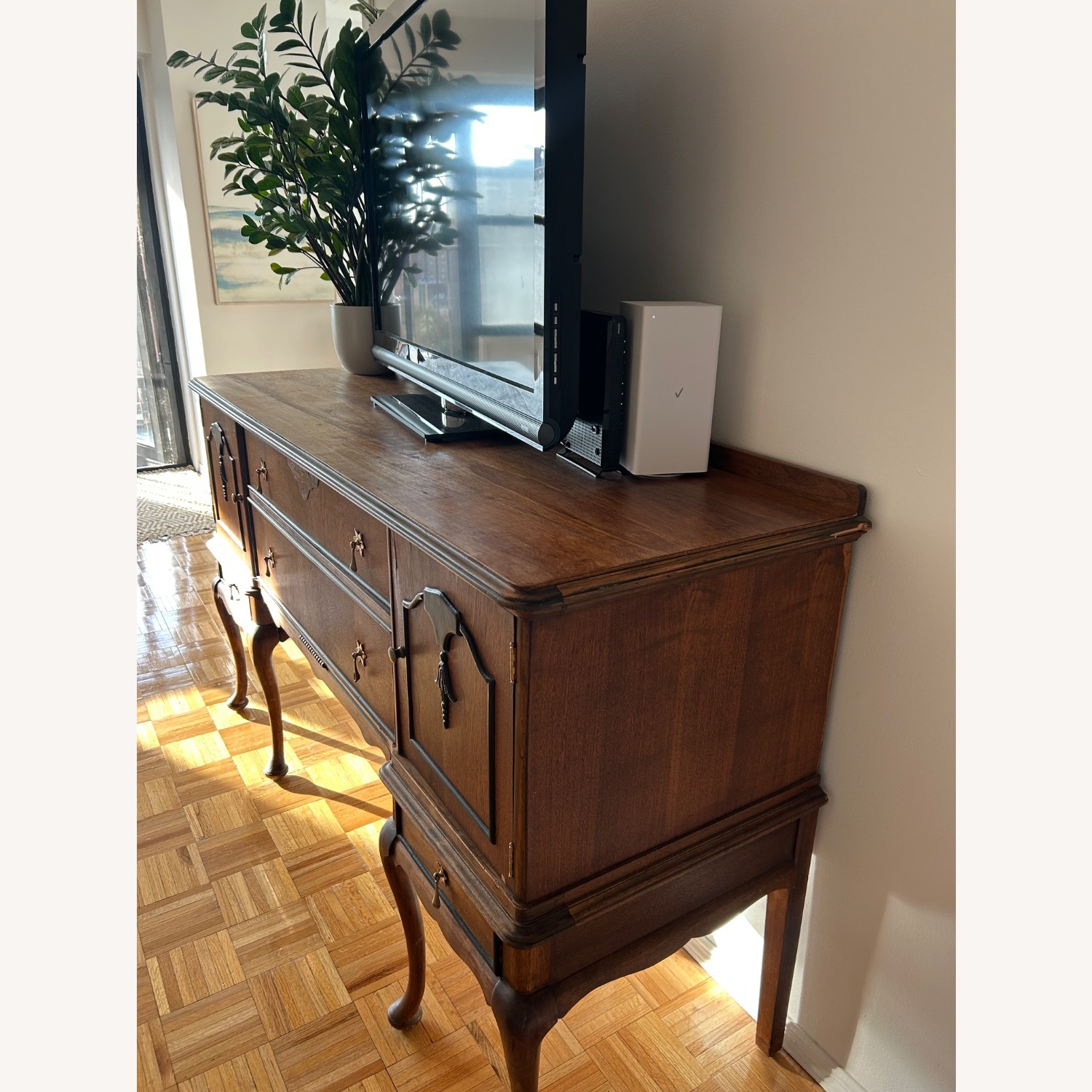 Antique Natural Wood Sideboard - image-3