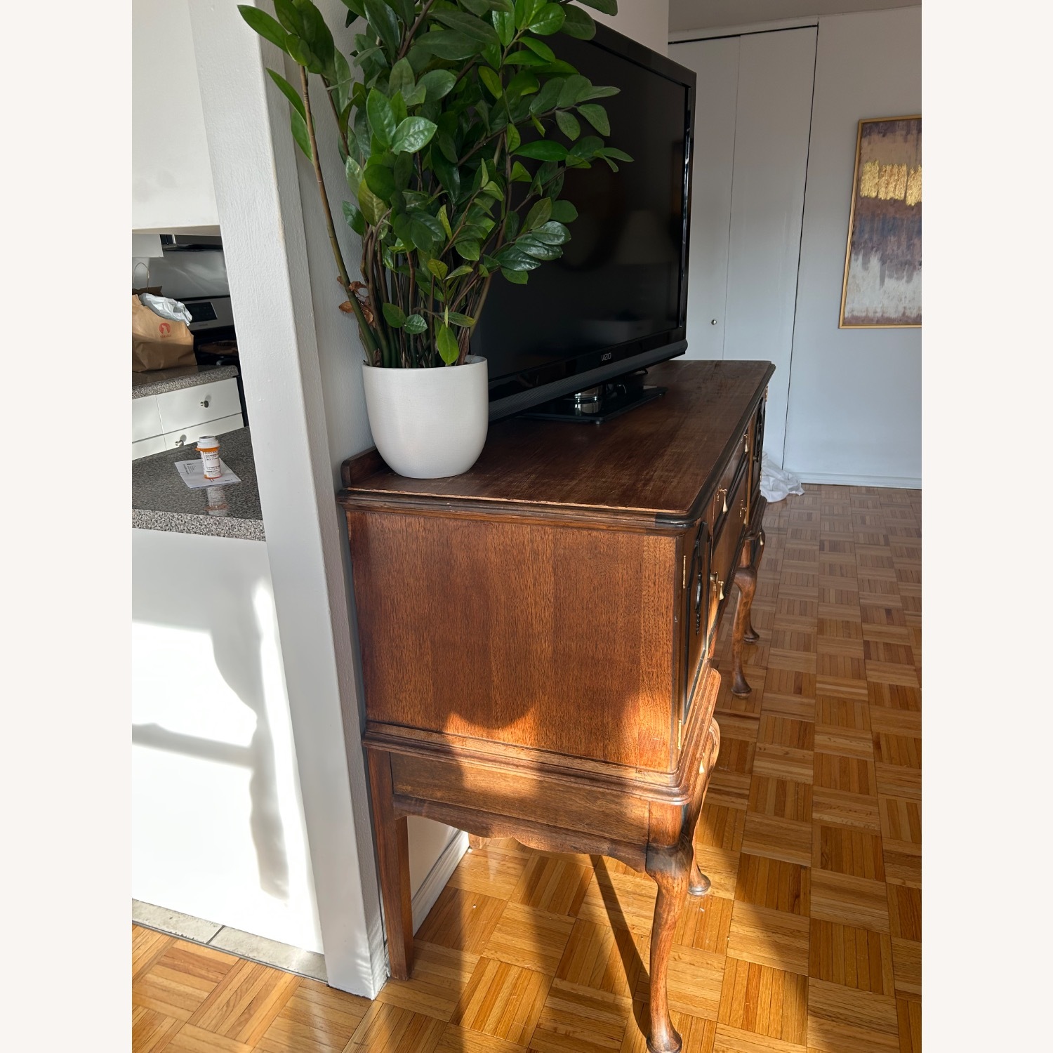 Antique Natural Wood Sideboard - image-2