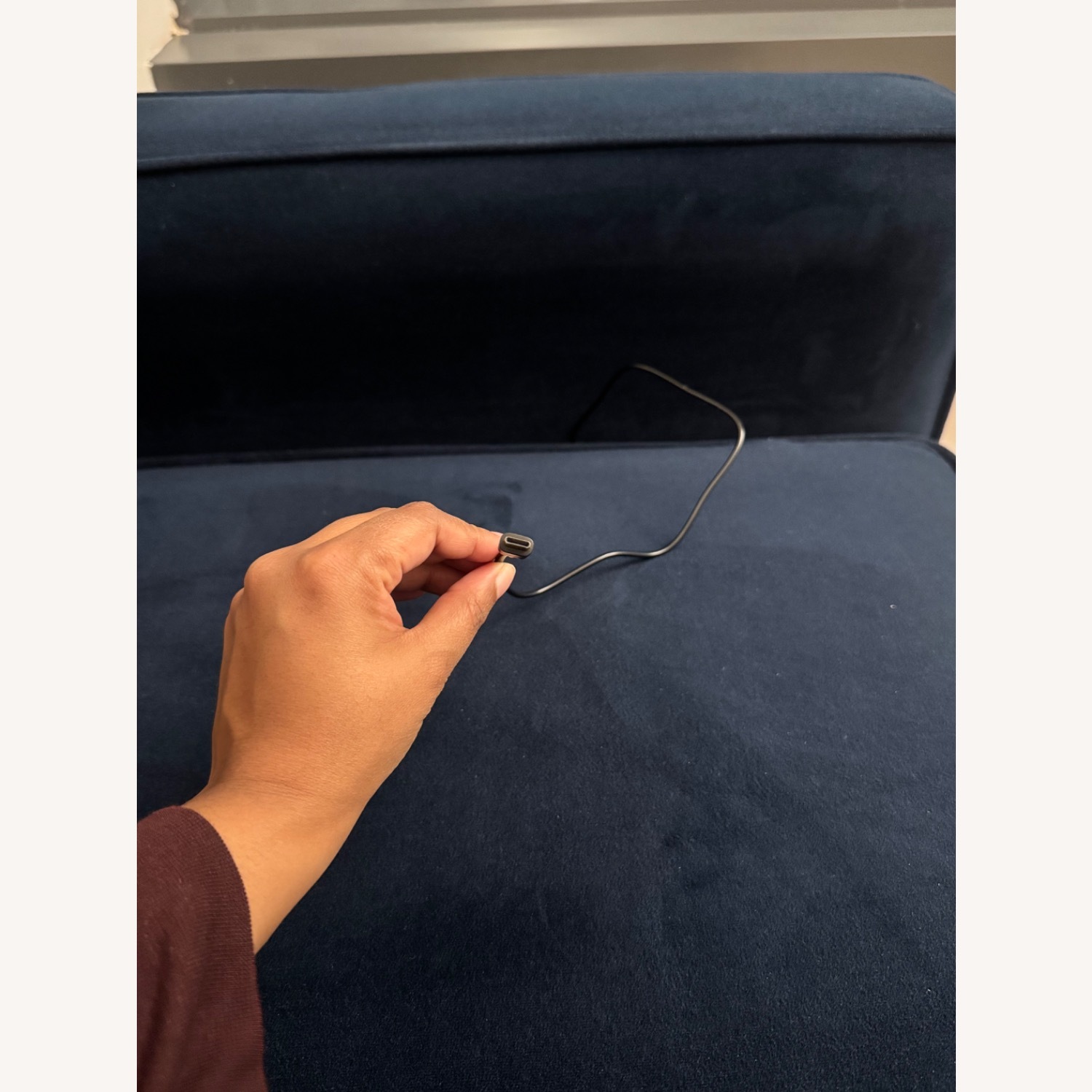 Burrow Nomad Blue Velvet Loveseat - image-4