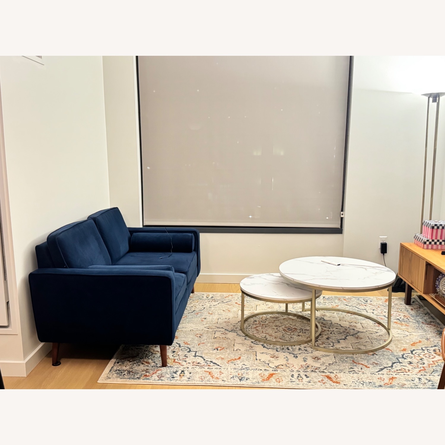 Burrow Nomad Blue Velvet Loveseat - image-5