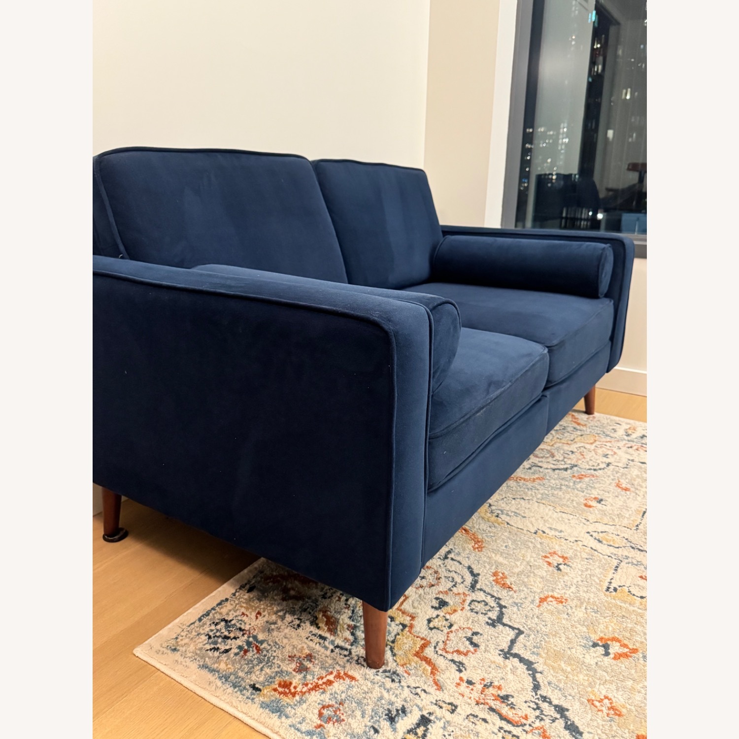 Burrow Nomad Blue Velvet Loveseat - image-3