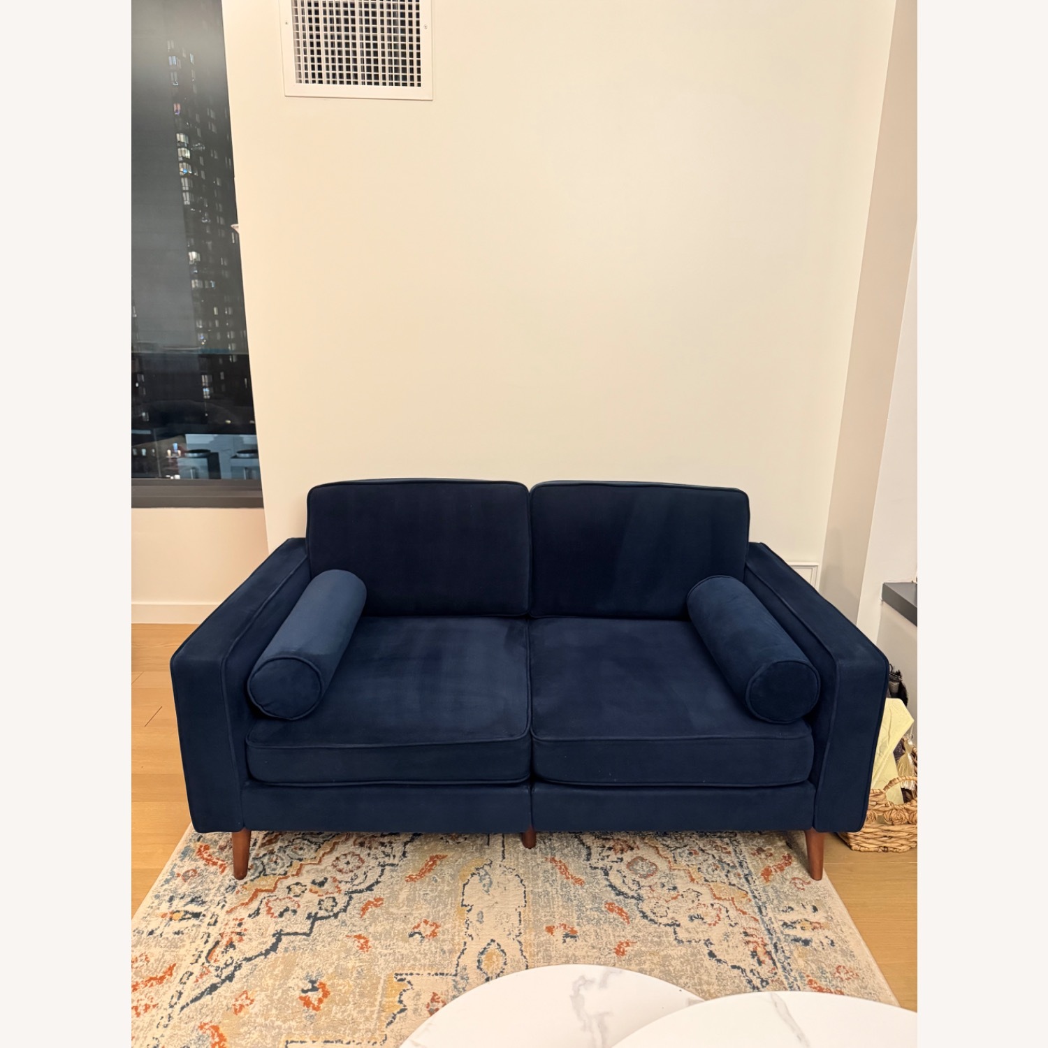 Burrow Nomad Blue Velvet Loveseat - image-2