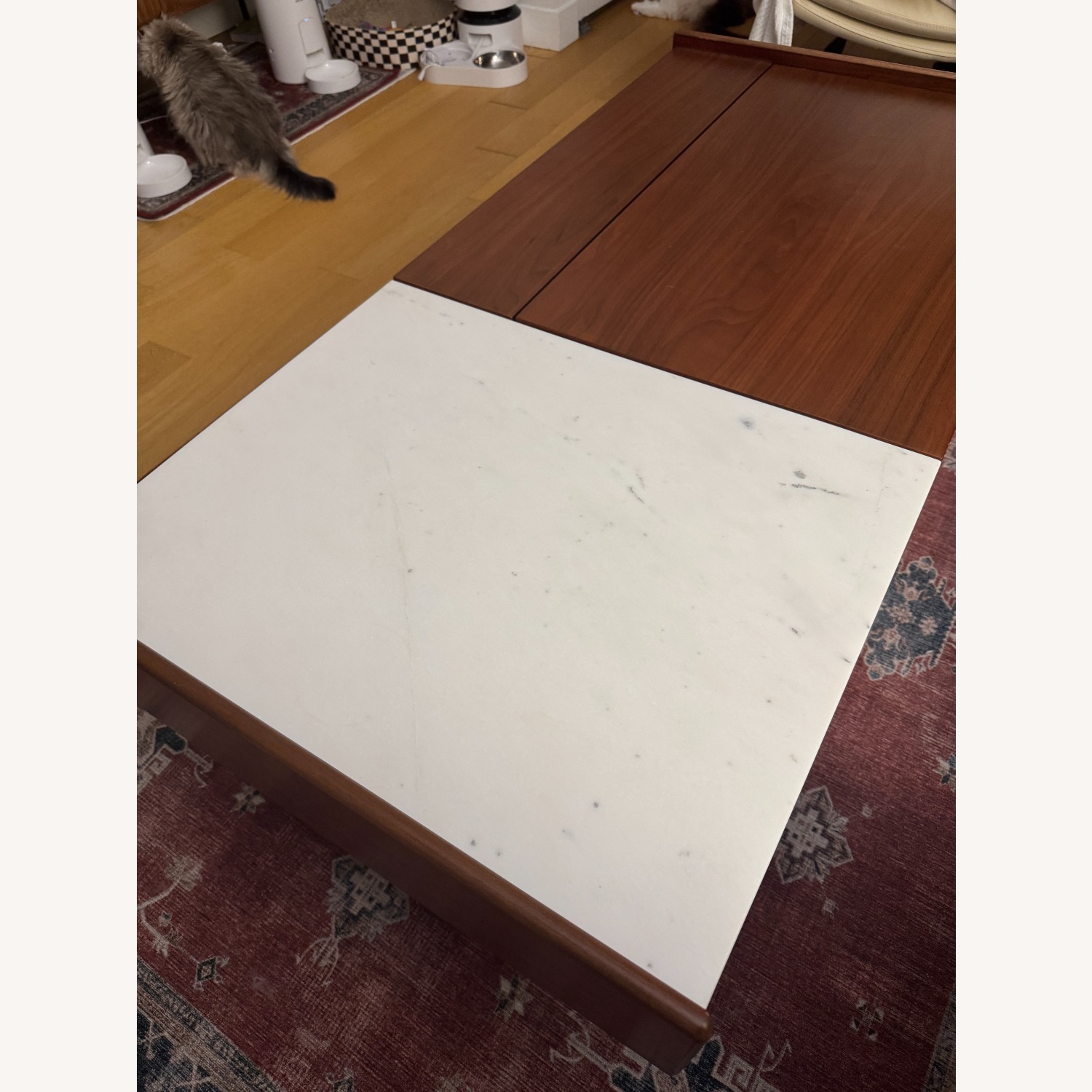 West Elm Mid-Century Marble Pop-Up Coffee Table - image-2