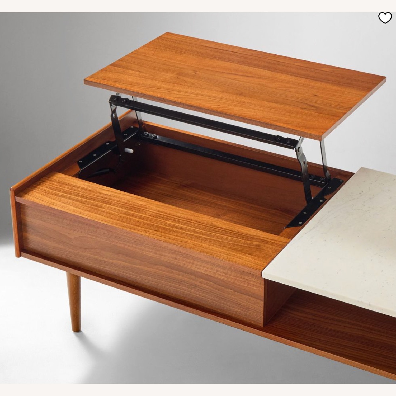West Elm Mid-Century Marble Pop-Up Coffee Table - image-4