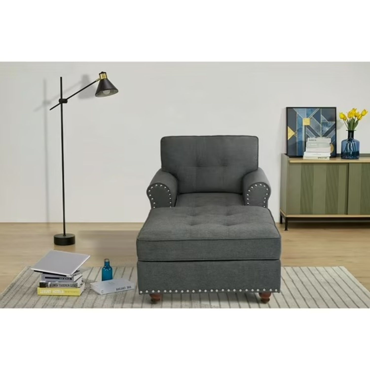 Walmart Linen Chaise Lounge  - image-4