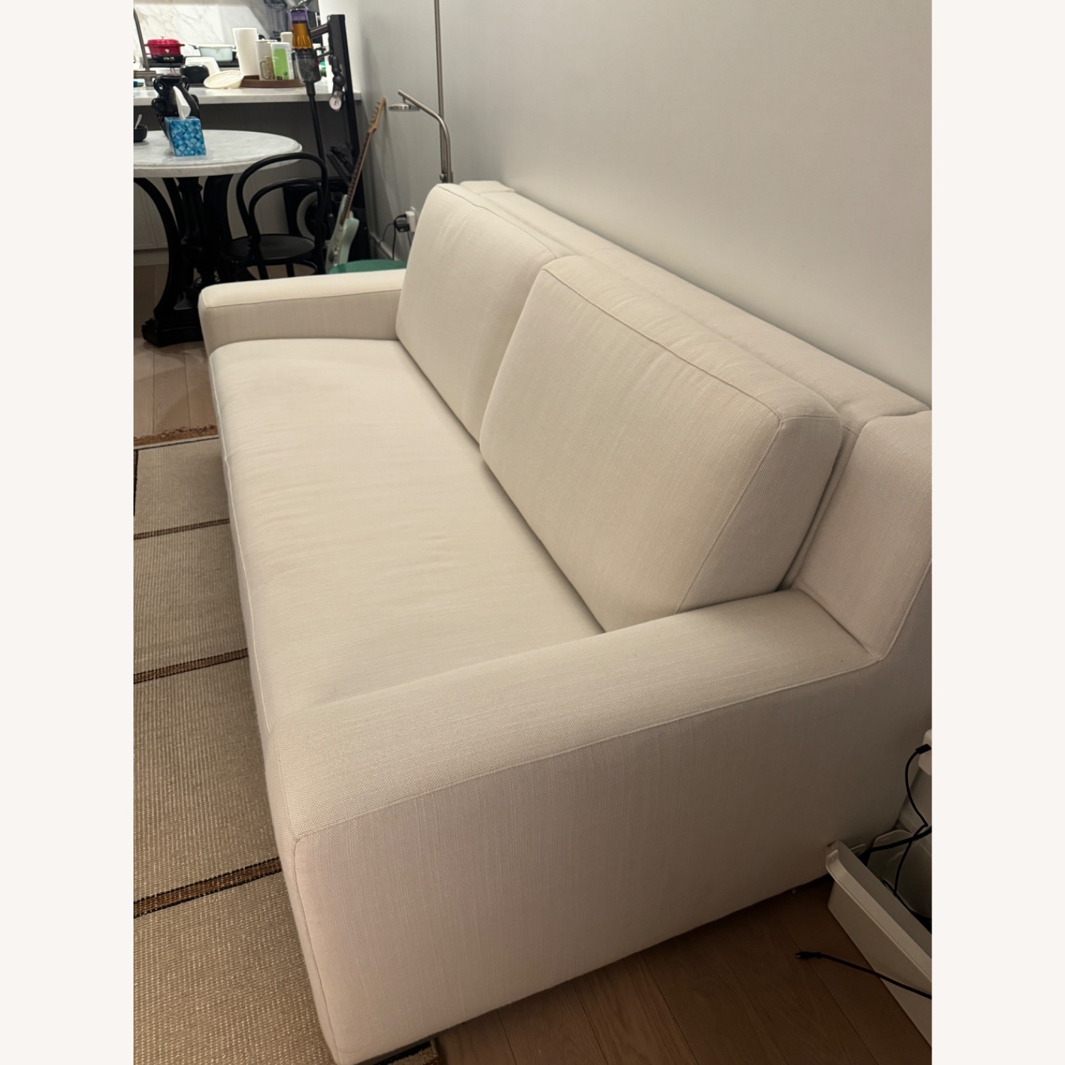 Restoration Hardware White Fabric Sleeper Sofa - image-3