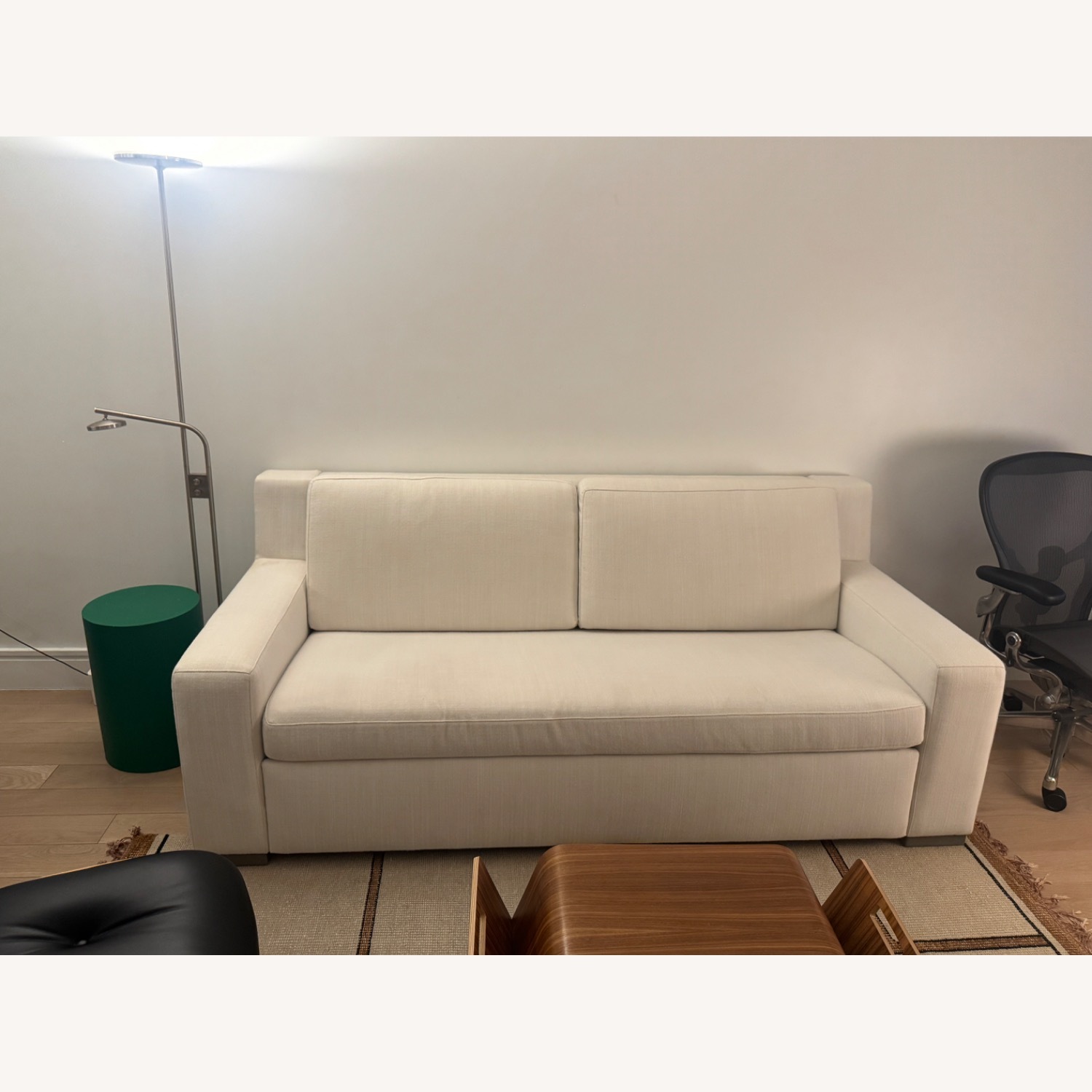 Restoration Hardware White Fabric Sleeper Sofa - image-2