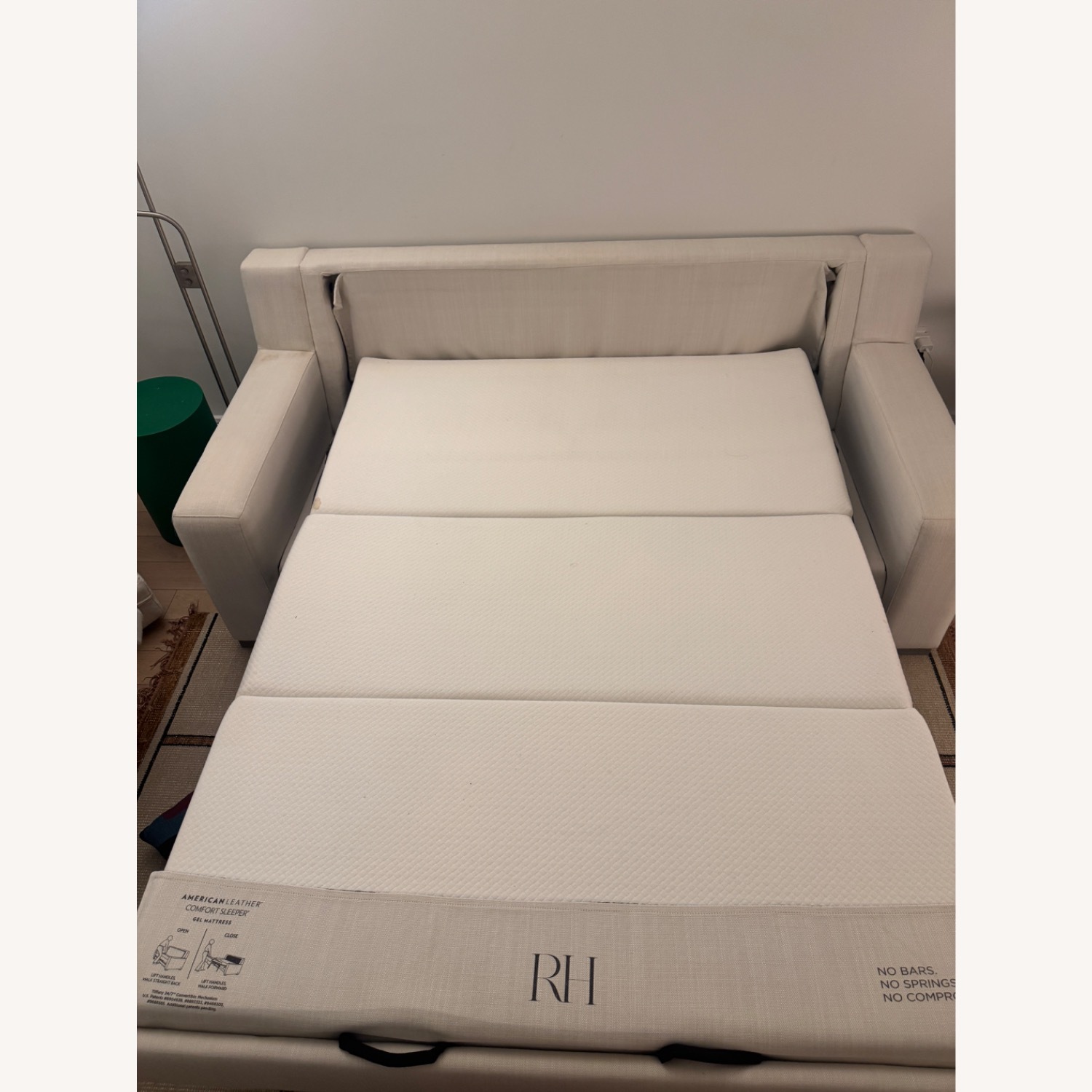 Restoration Hardware White Fabric Sleeper Sofa - image-5