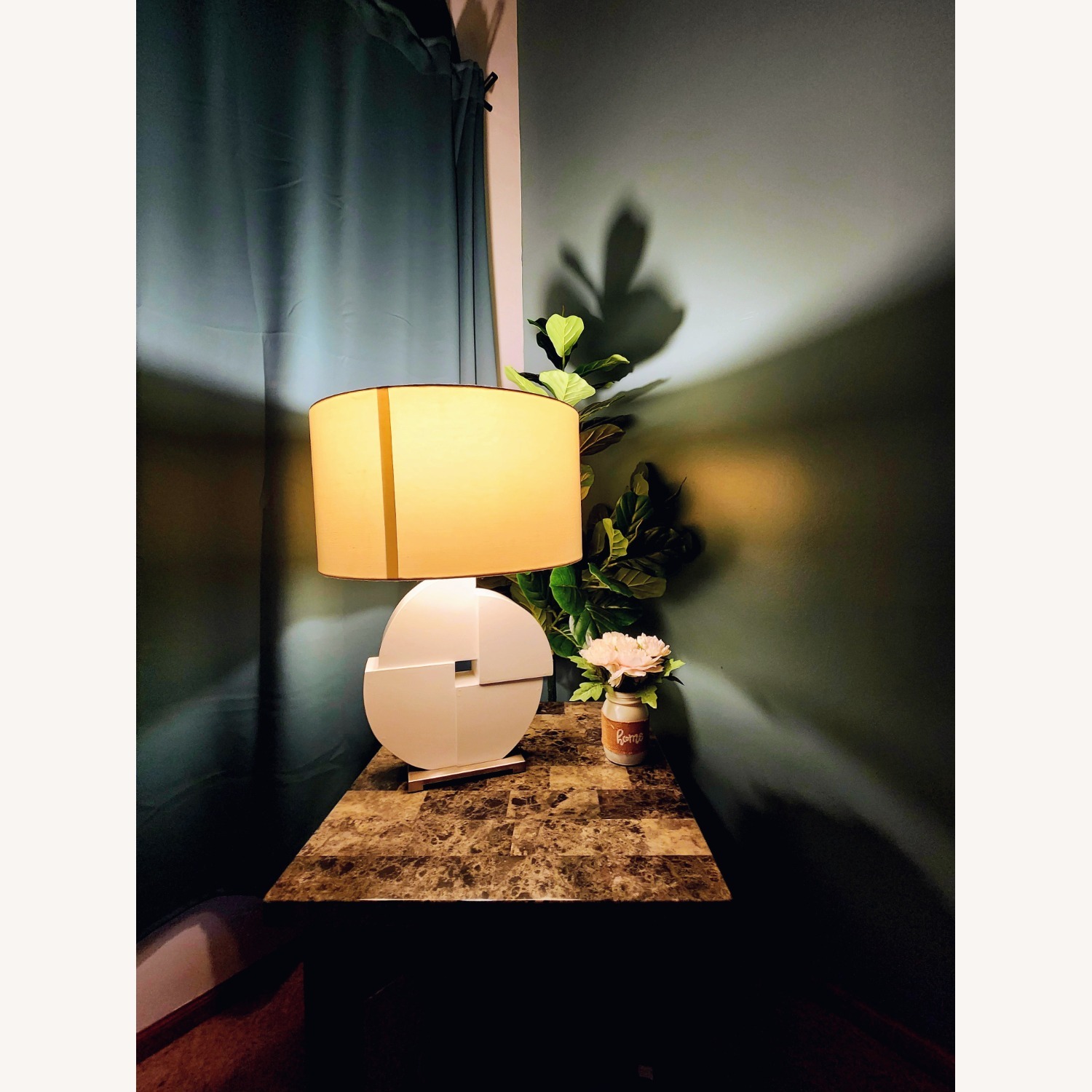 George Kovacs White Vinyl Table Lamp - image-1