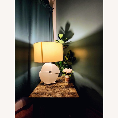Used George Kovacs White Vinyl Table Lamp for sale on AptDeco