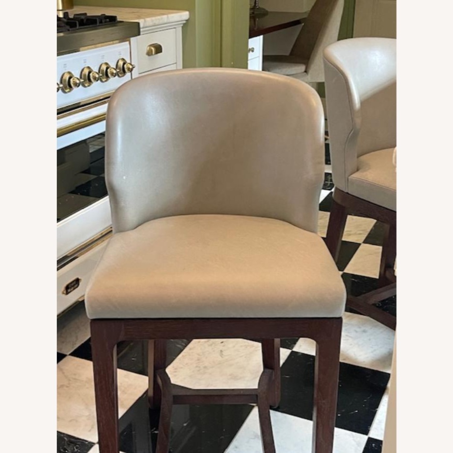 Custom Made Leather Counter Swivel Stools - image-3