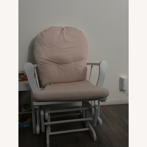 Used Storkcraft Direct Pink Fabric Nursing Chair for sale on AptDeco