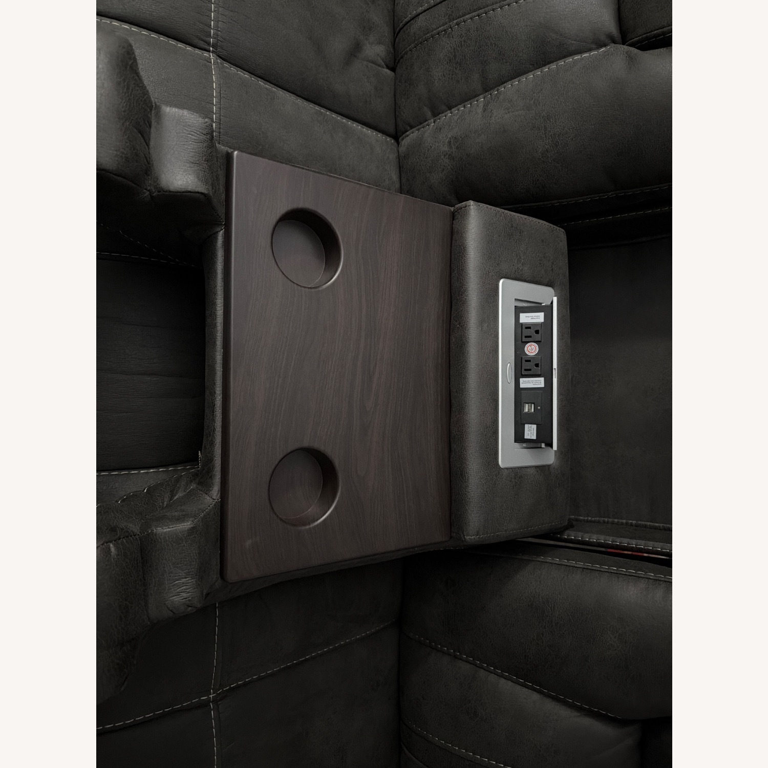 Bob's Discount Viking Graphite 83'' Manual Reclining Sofa with USB Port - image-7