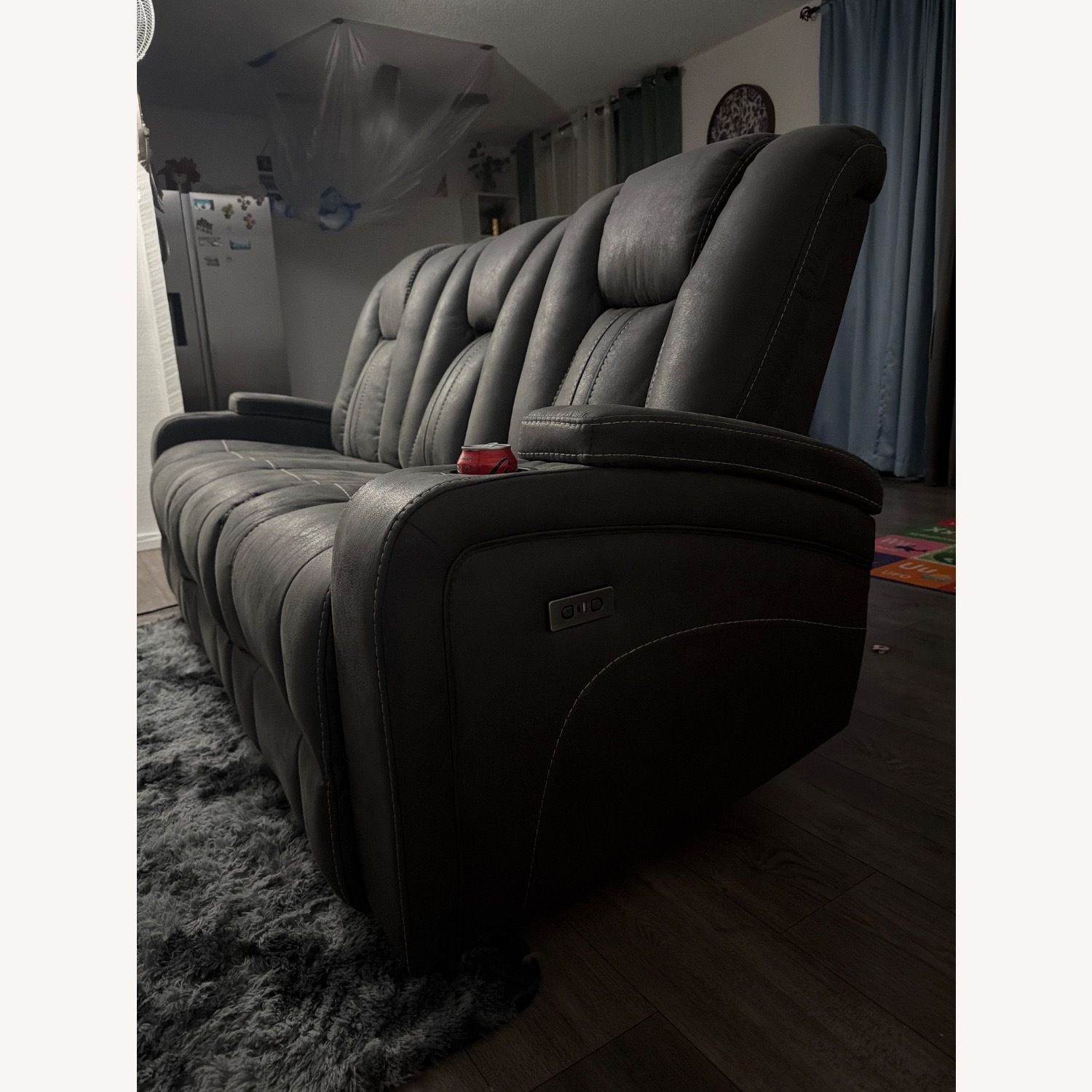 Bob's Discount Viking Graphite 83'' Manual Reclining Sofa with USB Port - image-3