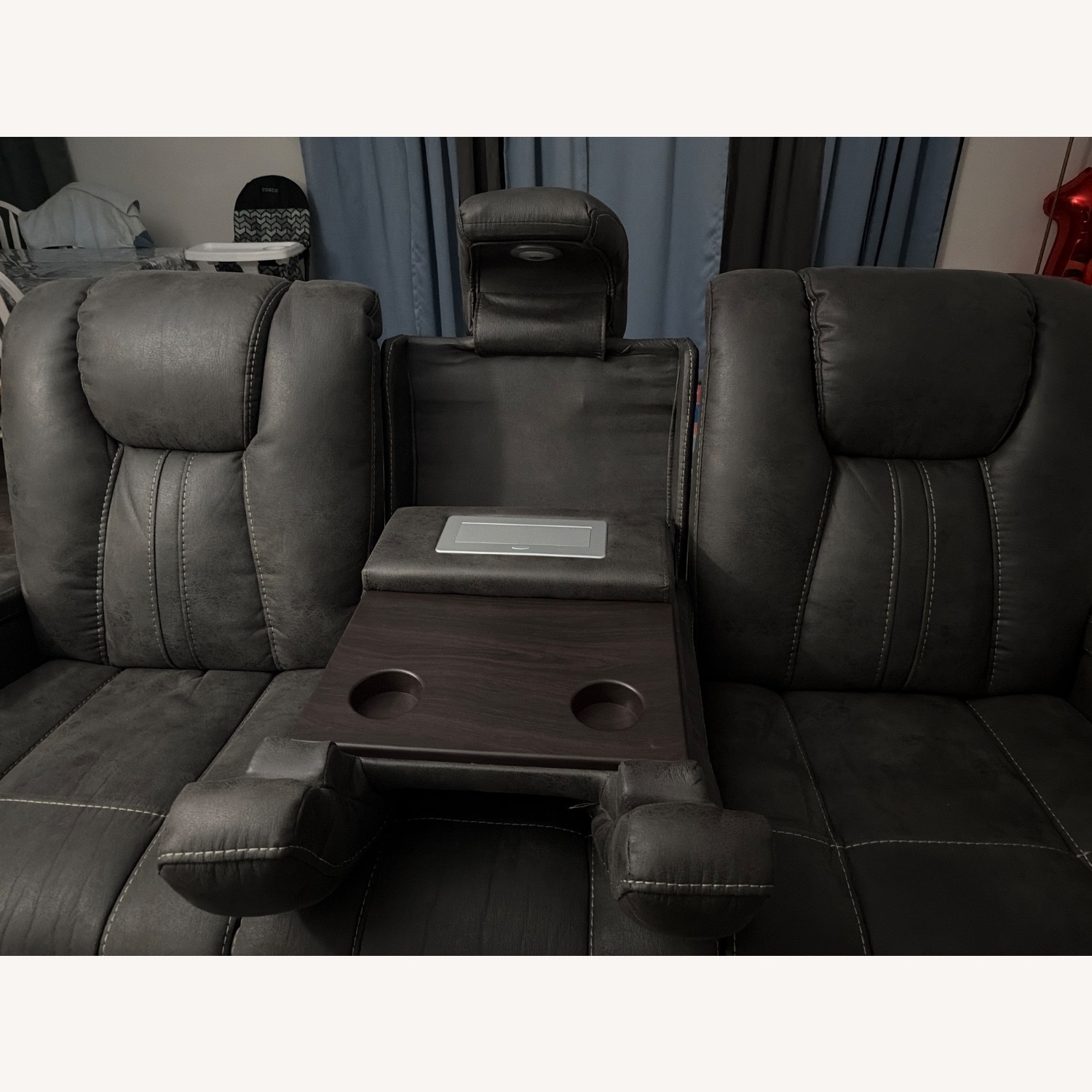 Bob's Discount Viking Graphite 83'' Manual Reclining Sofa with USB Port - image-5