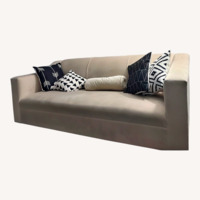 Mikasa White Velvet 3+ Seater Sofa