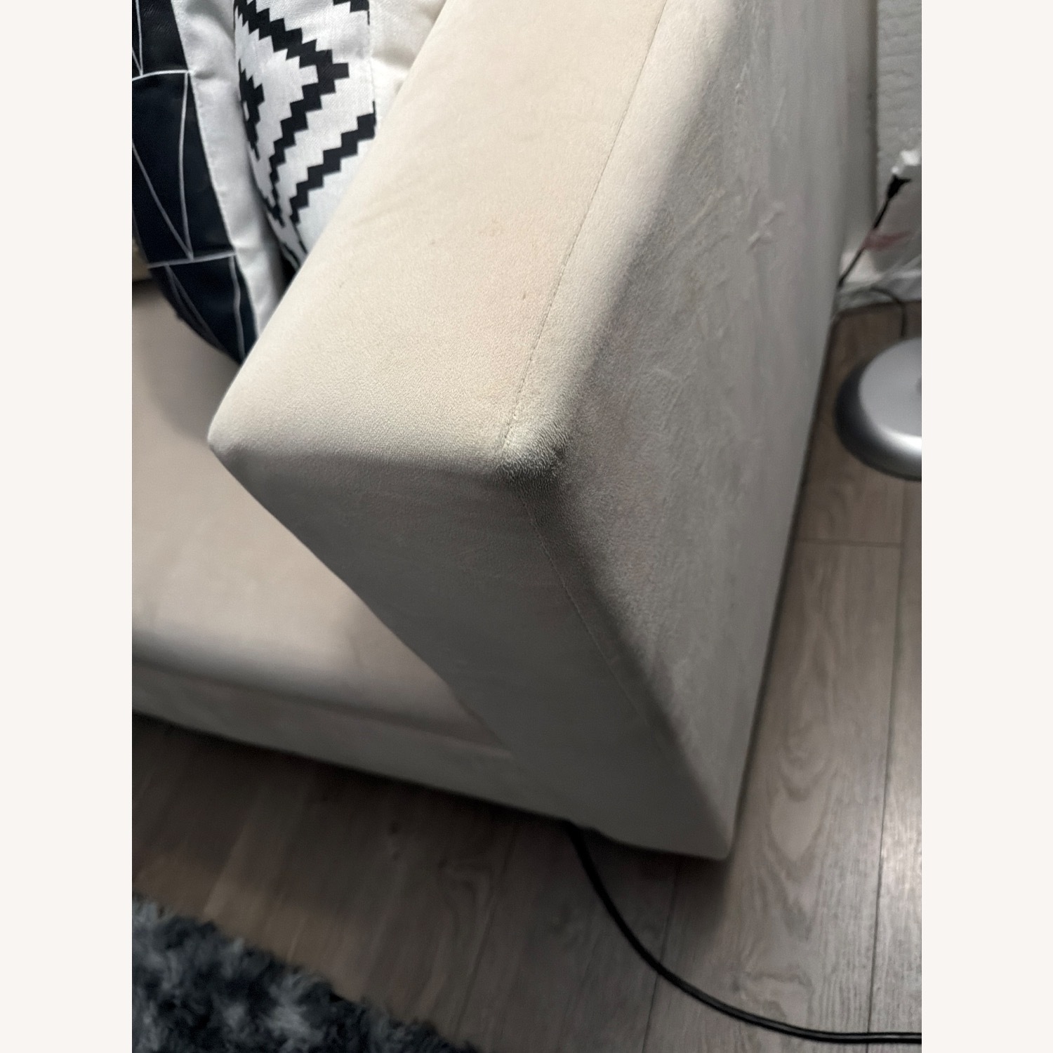 Mikasa White Velvet 3+ Seater Sofa - image-4