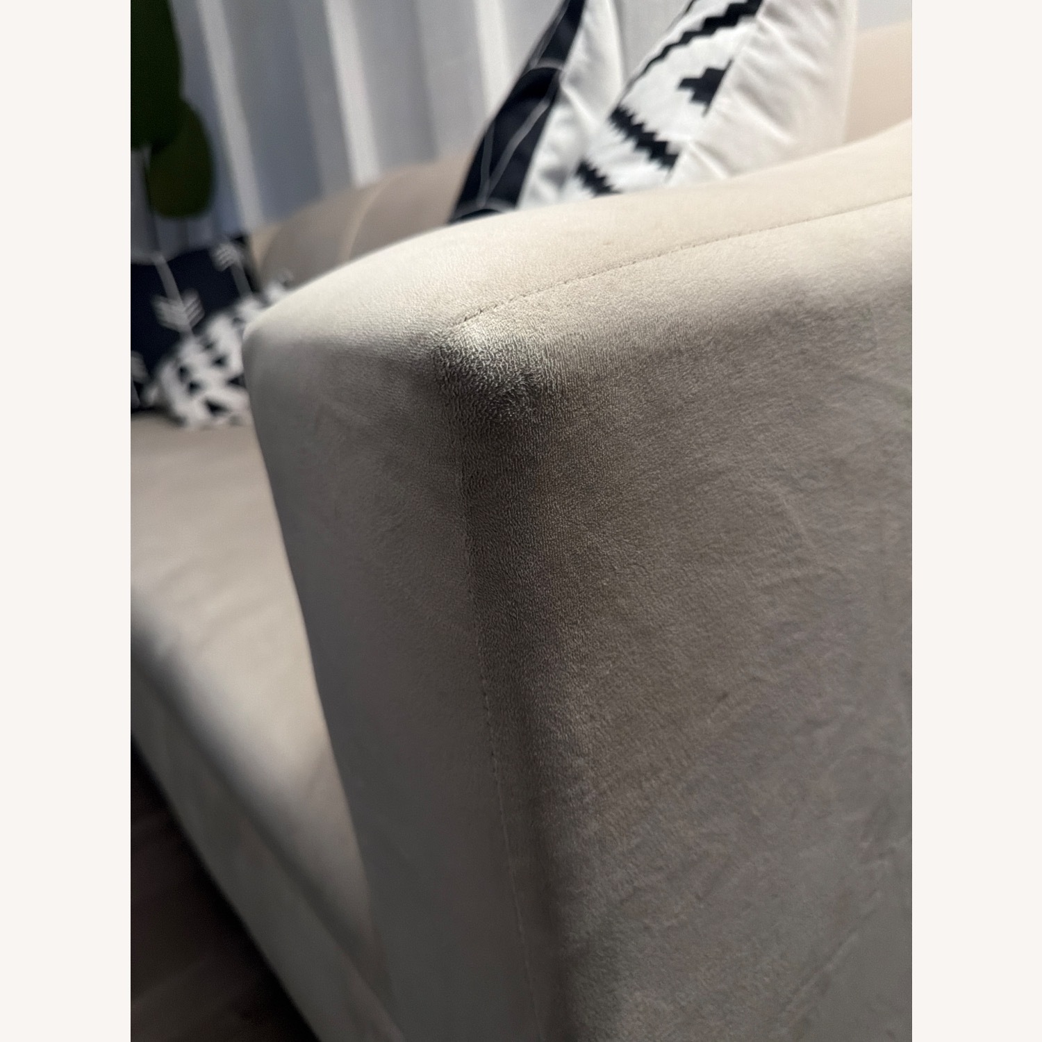 Mikasa White Velvet 3+ Seater Sofa - image-5