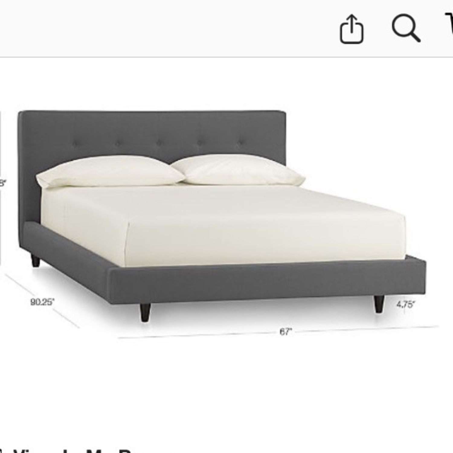 Crate & Barrel Tate Queen Bed - image-3