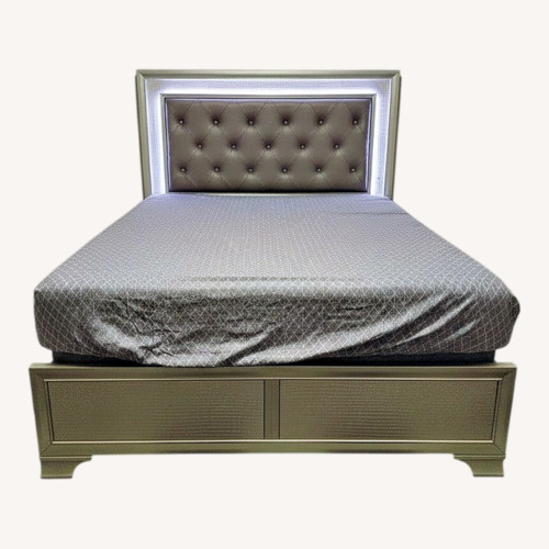 Used Ashley Furniture Dark Gray Wood Queen Bed for sale on AptDeco