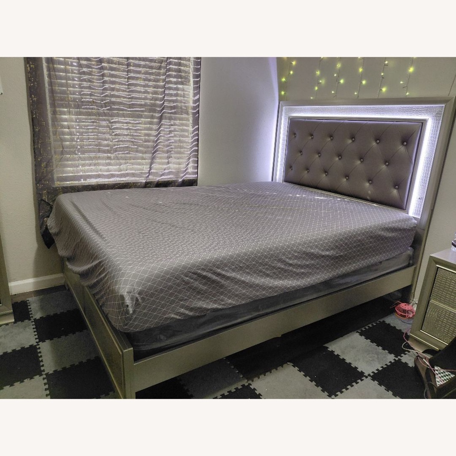 Ashley Furniture Dark Gray Wood Queen Bed - image-1