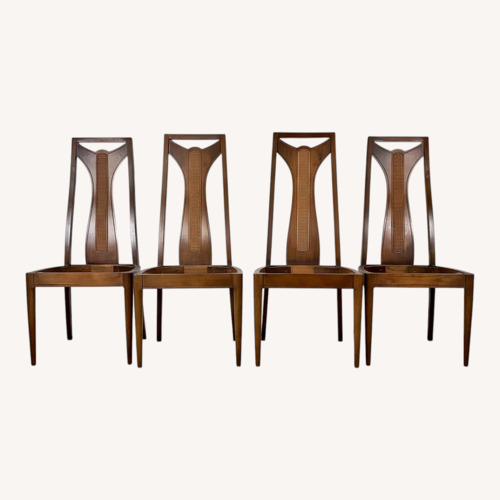 Used Set 4 MCM Walnut High-Back Dining Chairs for sale on AptDeco