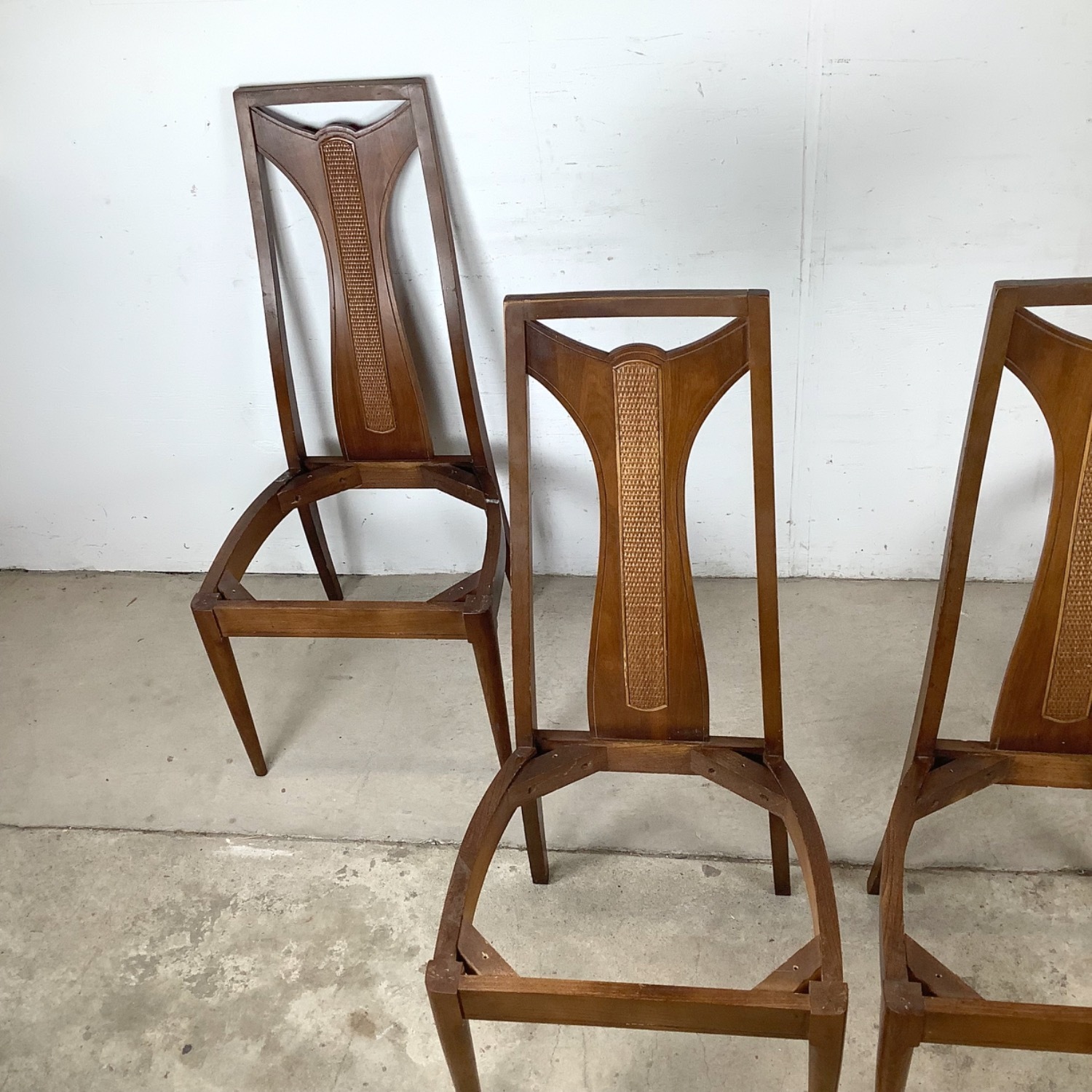 Set 4 MCM Walnut High-Back Dining Chairs - image-3