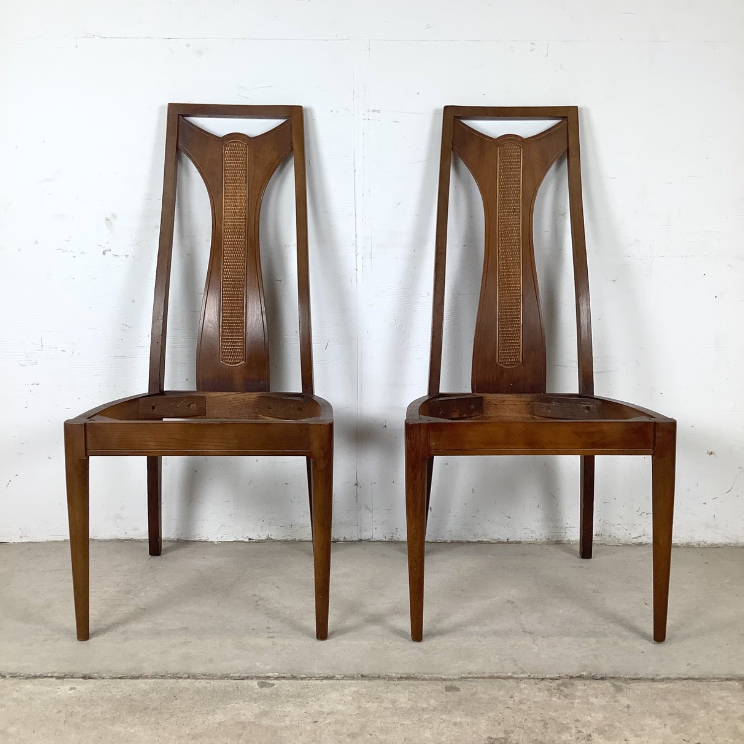 Set 4 MCM Walnut High-Back Dining Chairs - image-5