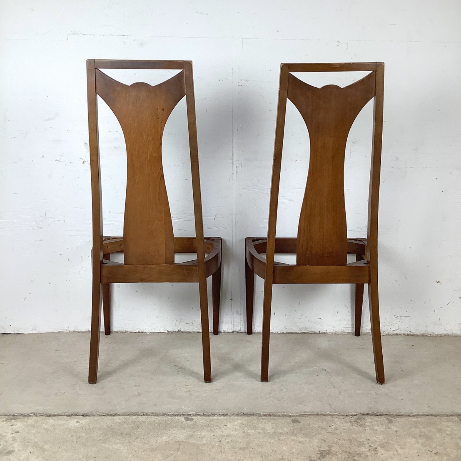 Set 4 MCM Walnut High-Back Dining Chairs - image-8