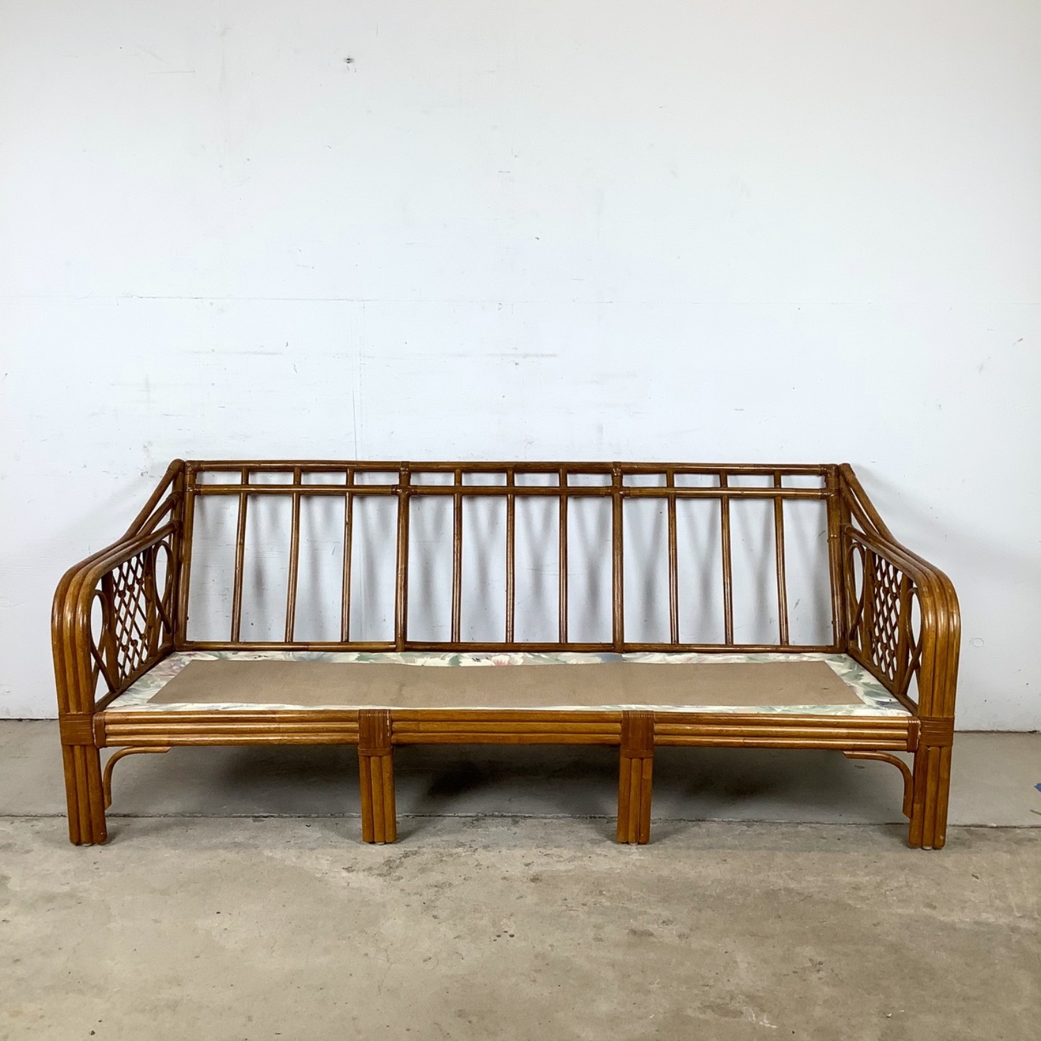Vintage Rattan Three-Seat Sofa - image-14