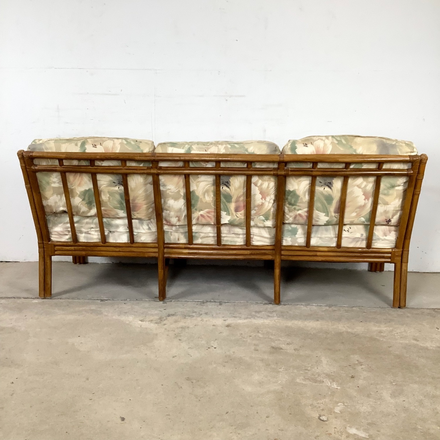 Vintage Rattan Three-Seat Sofa - image-12