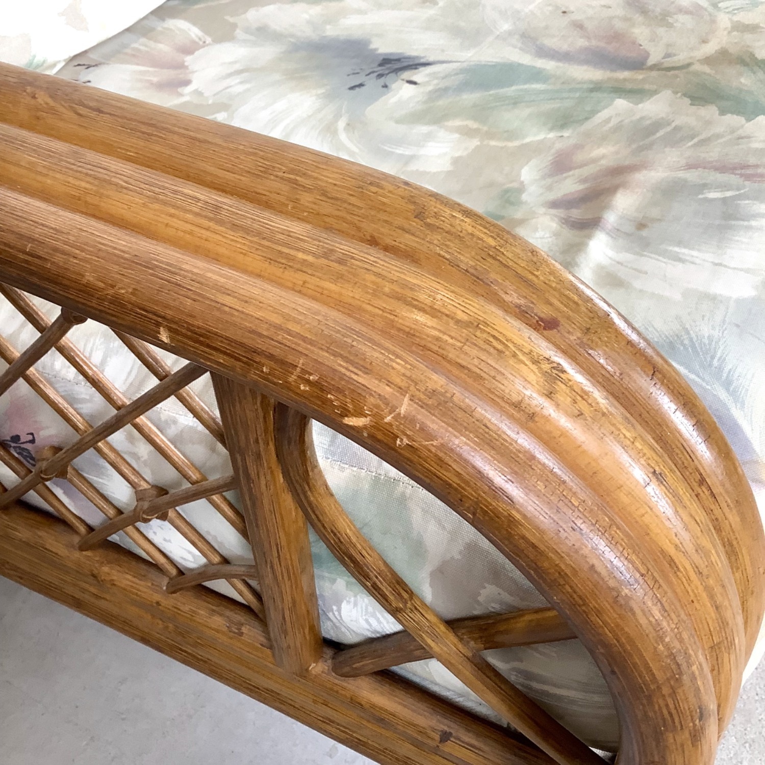 Vintage Rattan Three-Seat Sofa - image-8