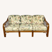 Vintage Rattan Three-Seat Sofa
