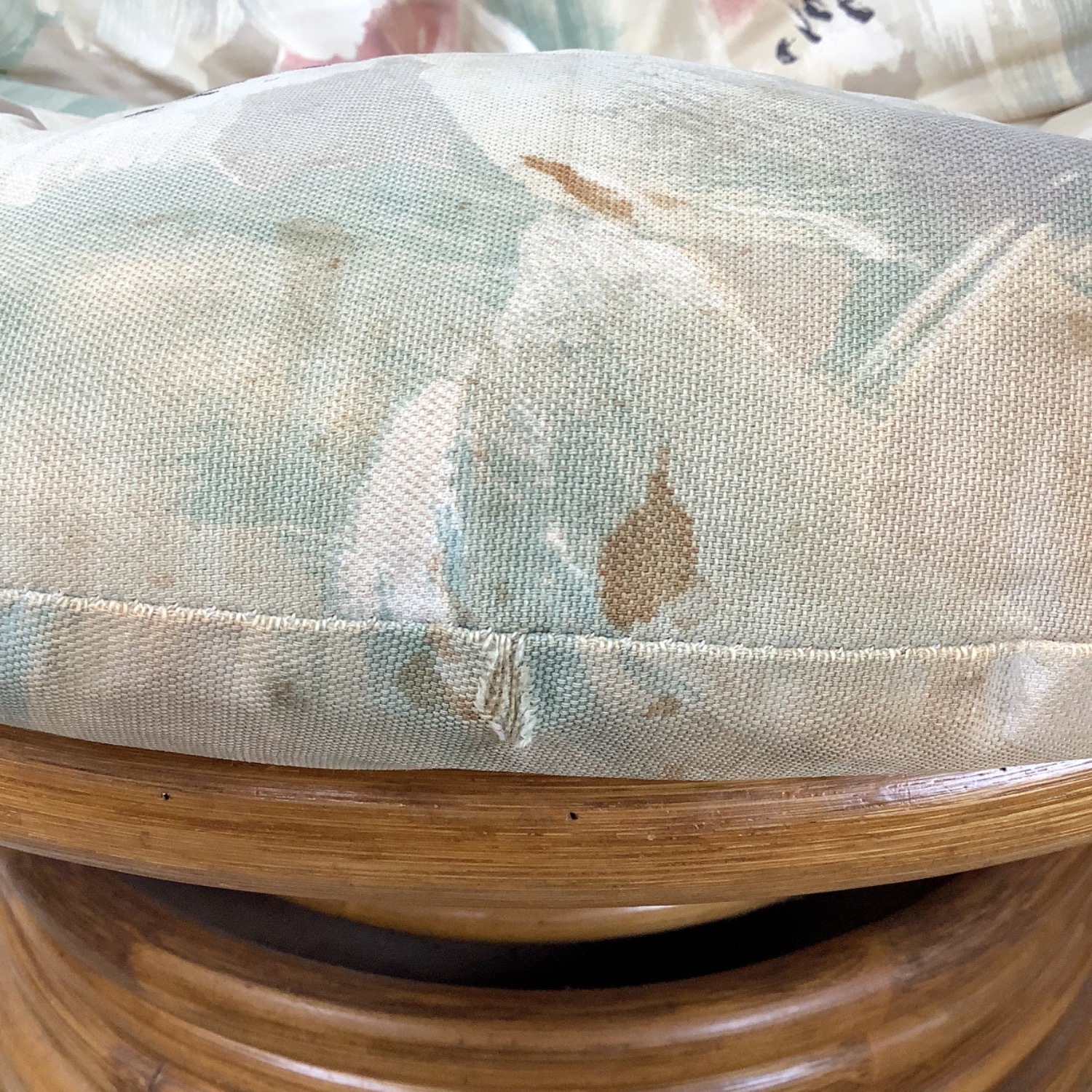 Pair Vintage Rattan Swivel Pedestal Lounge Chairs - image-13