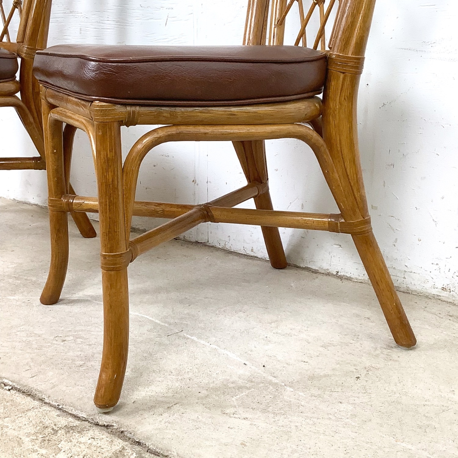  Set of 4 Vintage Rattan Dining Chairs - image-11
