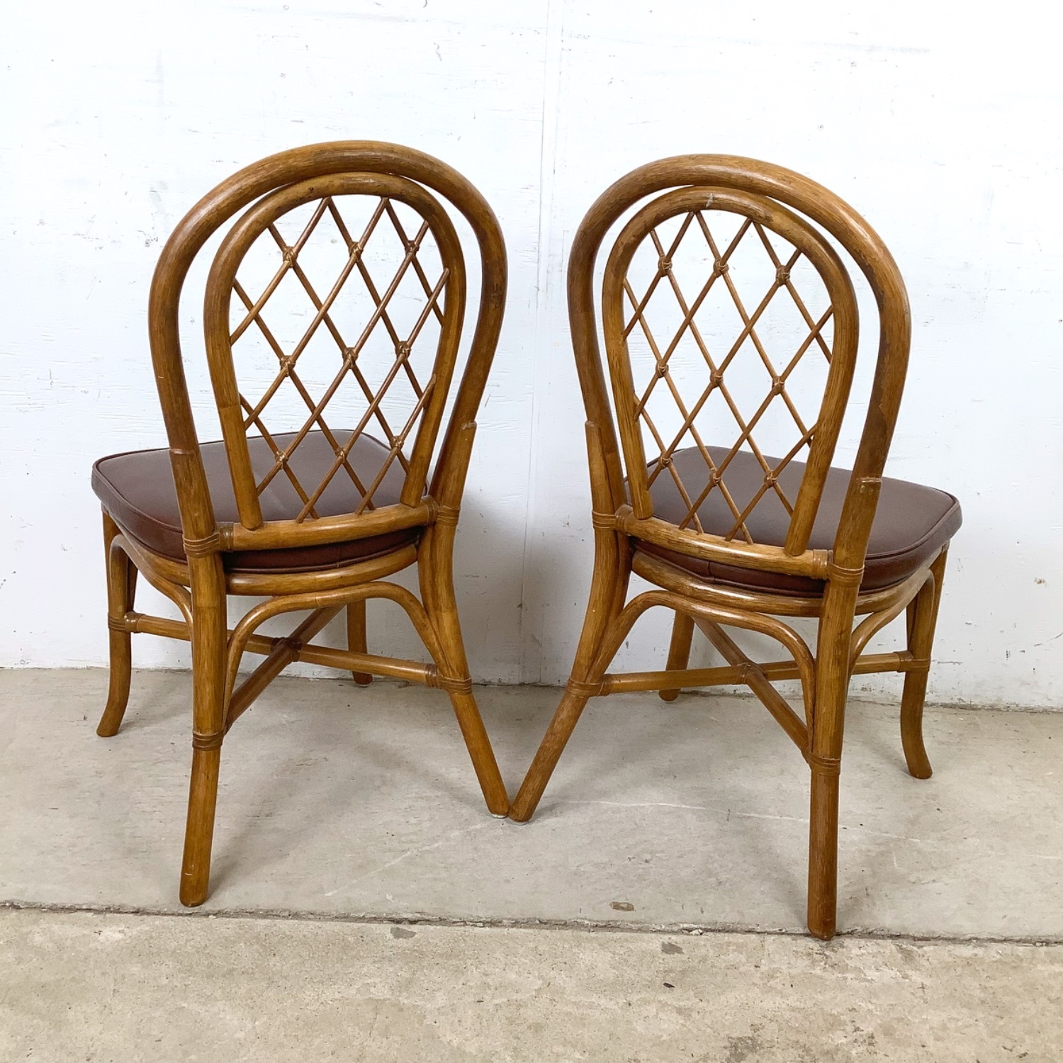  Set of 4 Vintage Rattan Dining Chairs - image-12