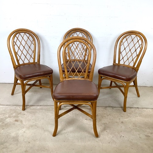 Used  Set of 4 Vintage Rattan Dining Chairs for sale on AptDeco
